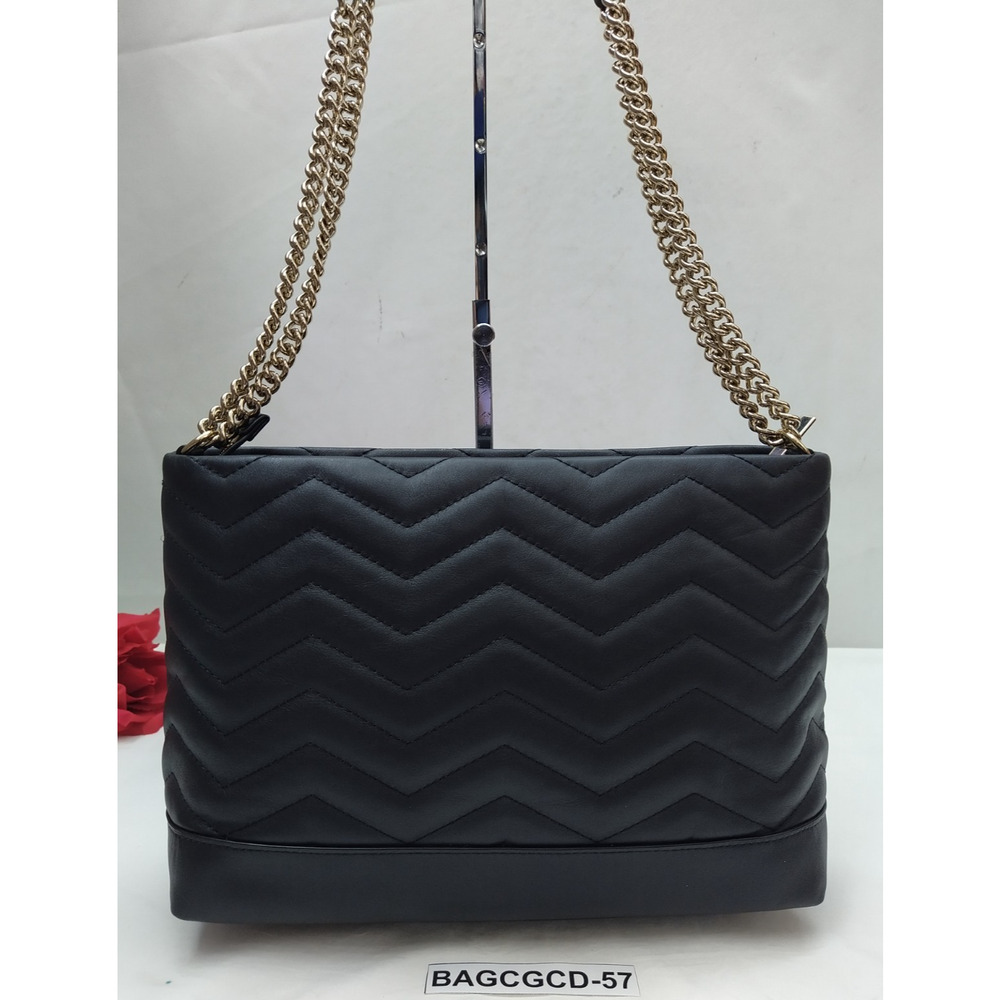 Kate Spade New York Black Leather Quilted Chain Strap Zipper Shoulder Bag - Picture 2 of 16